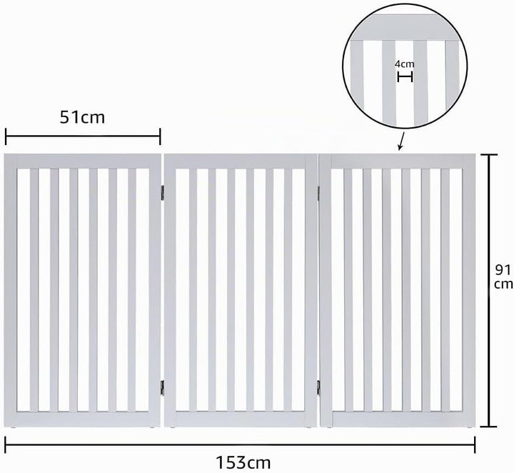 unipaws Absperrgitter, freistehendes Schutzgitter mit Füssen, Treppenschutzgitter ohne bohren, Holz-