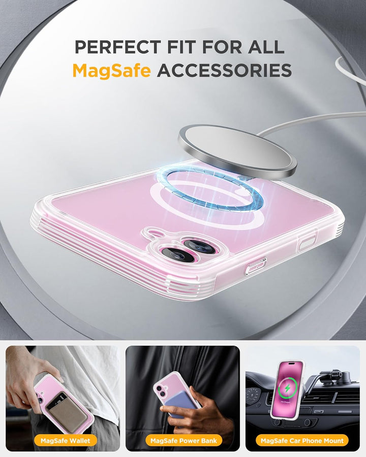 Miracase 360 Grad für iPhone 16 Plus Hülle mit Magsafe, Komplettschutz HandyHülle Magnetisch Stossfe