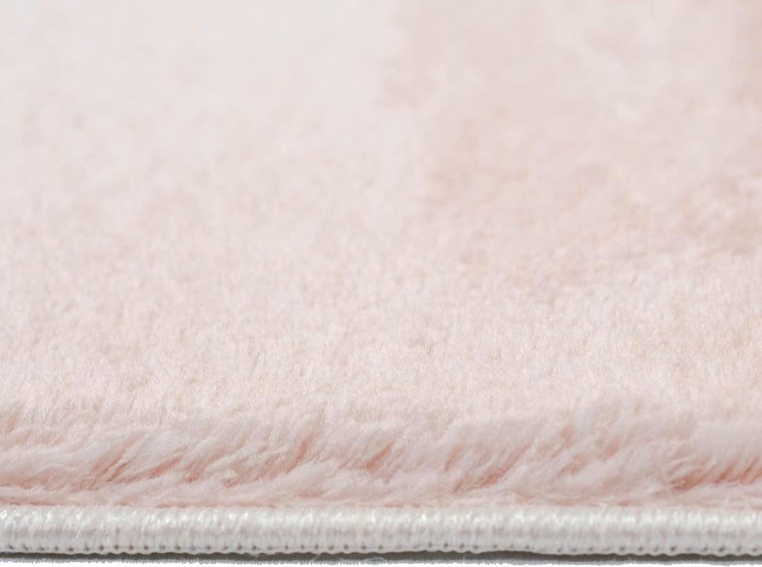 Teppich Wohnzimmer weicher Flor Flokati Badezimmer waschbar, in rosa, 50x60 cm + 60x100 cm, Rosa