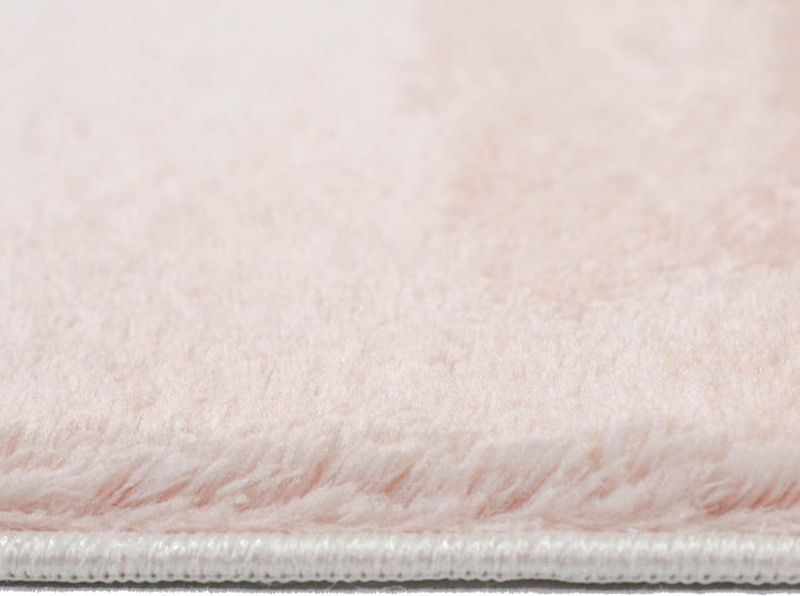 Teppich Wohnzimmer weicher Flor Flokati Badezimmer waschbar, in rosa, 50x60 cm + 60x100 cm, Rosa