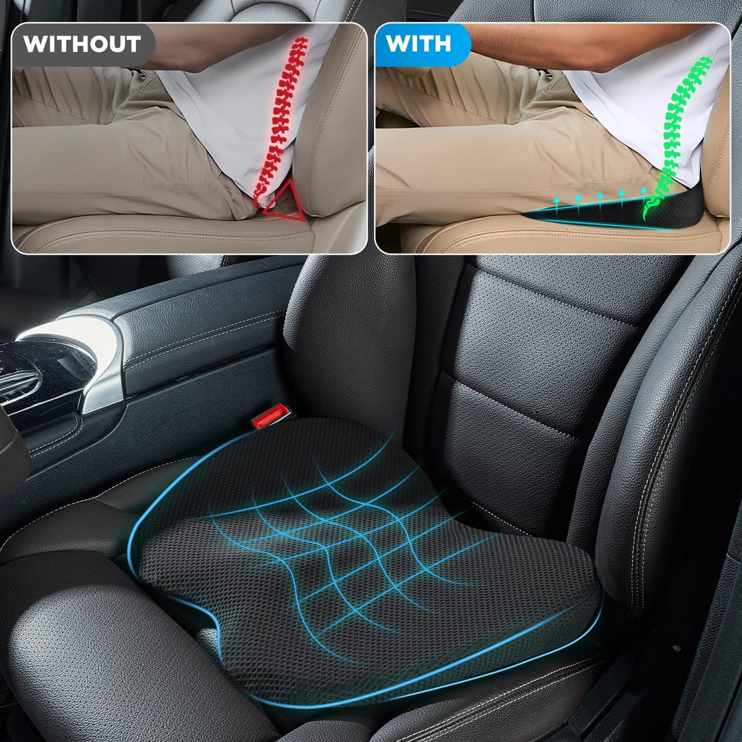 Qutool Keilkissen Auto Memory Foam Autositzkissen Fahrersitz Stuhlsitzkissen Keilkissen Stuhl Sitzki