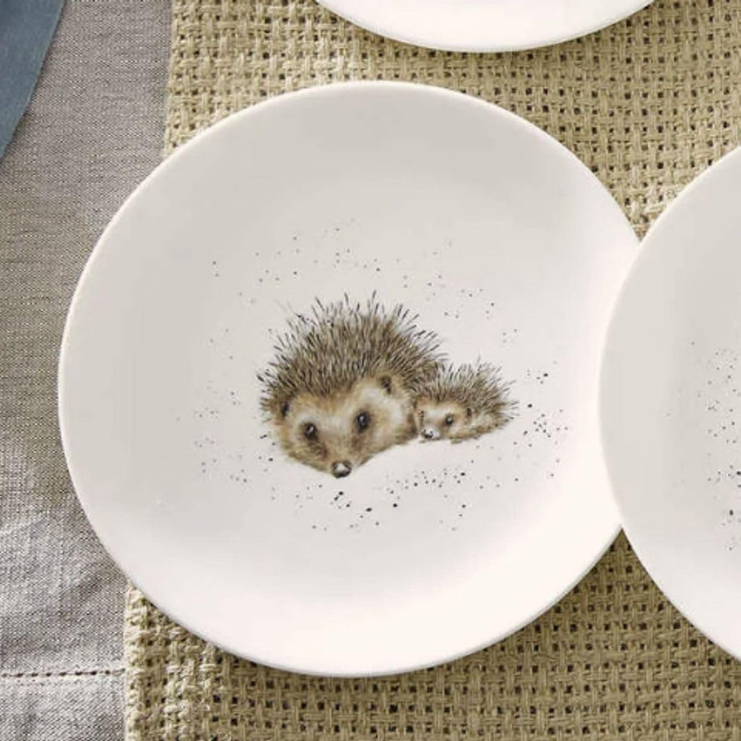 Wrendale Designs Porzellan-Kuchenteller Igel-Mama mit Kind ca. 20,5 cm D für Frühstück Kaffee & Kuch