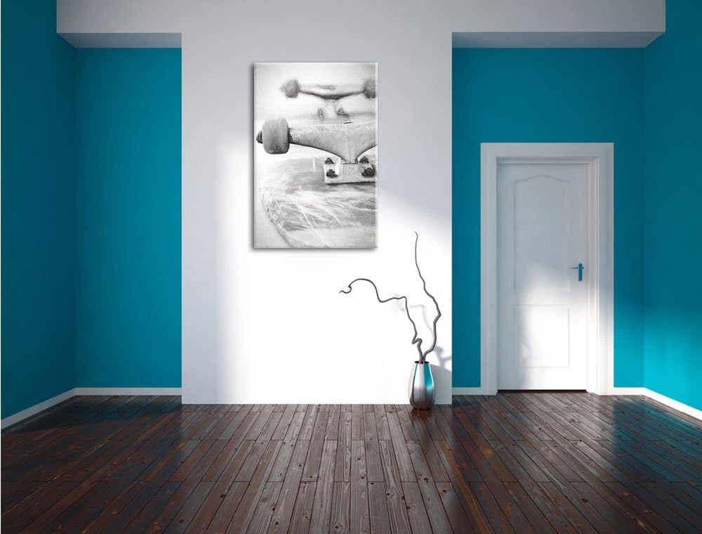 Skateboard Kohle Effekt, Format: 100x70 auf Leinwand, XXL riesige Bilder fertig gerahmt mit Keilrahm