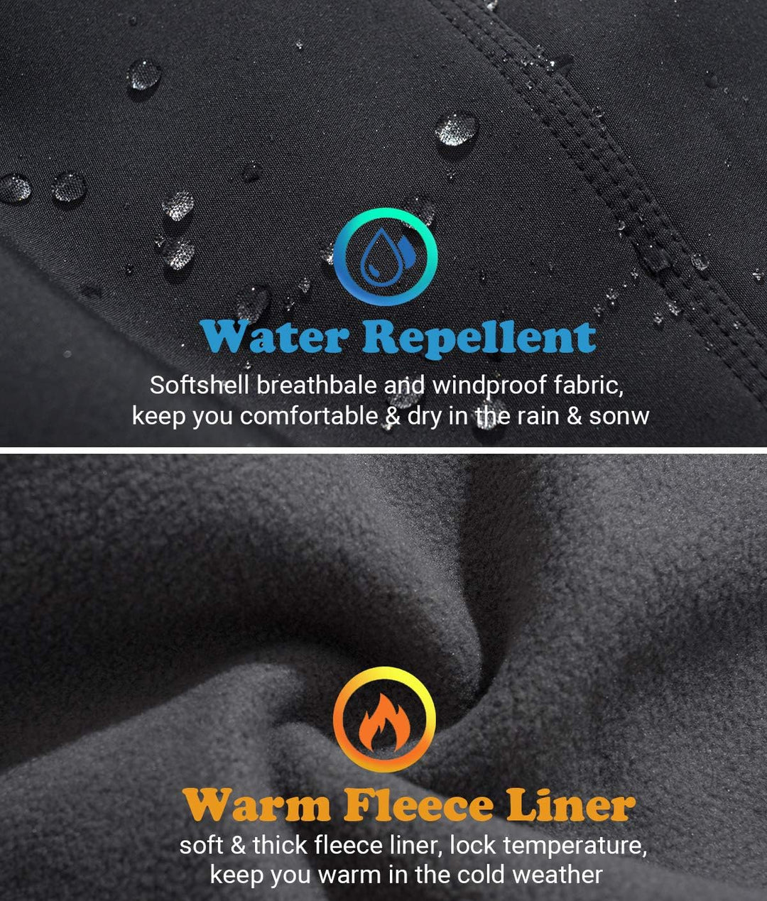 CARWORNIC Herren Wanderhose Wasserdicht Skihose Softshellhose Trekkinghose 38W / 34L Grau, 38W / 34L
