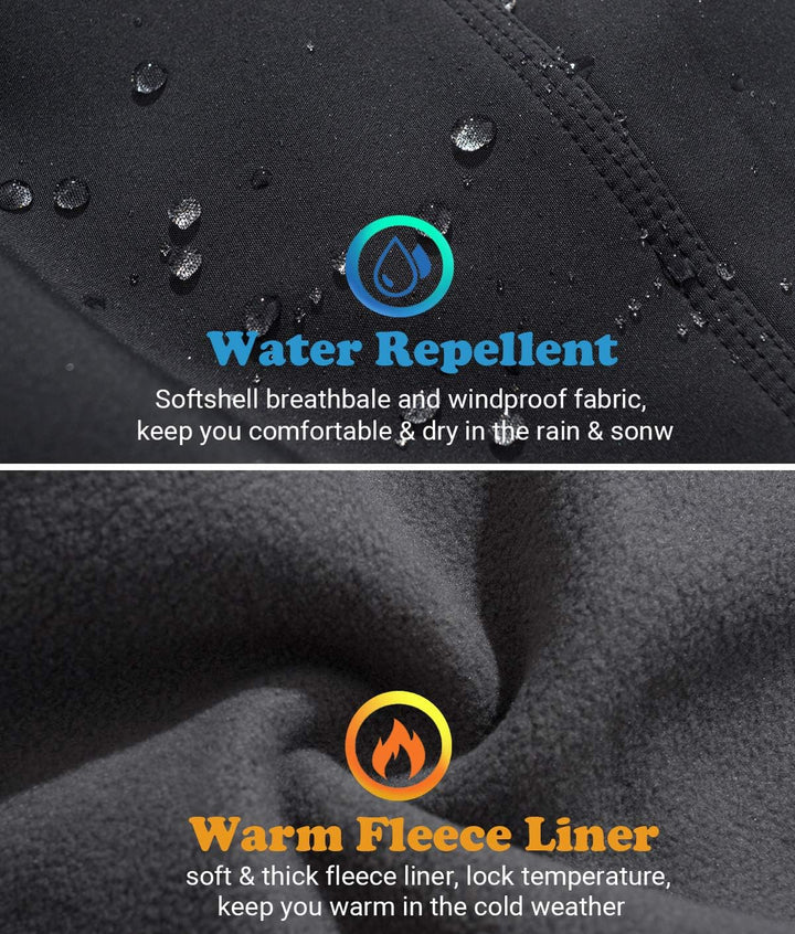 CARWORNIC Herren Wanderhose Wasserdicht Skihose Softshellhose Trekkinghose 38W / 34L Grau, 38W / 34L