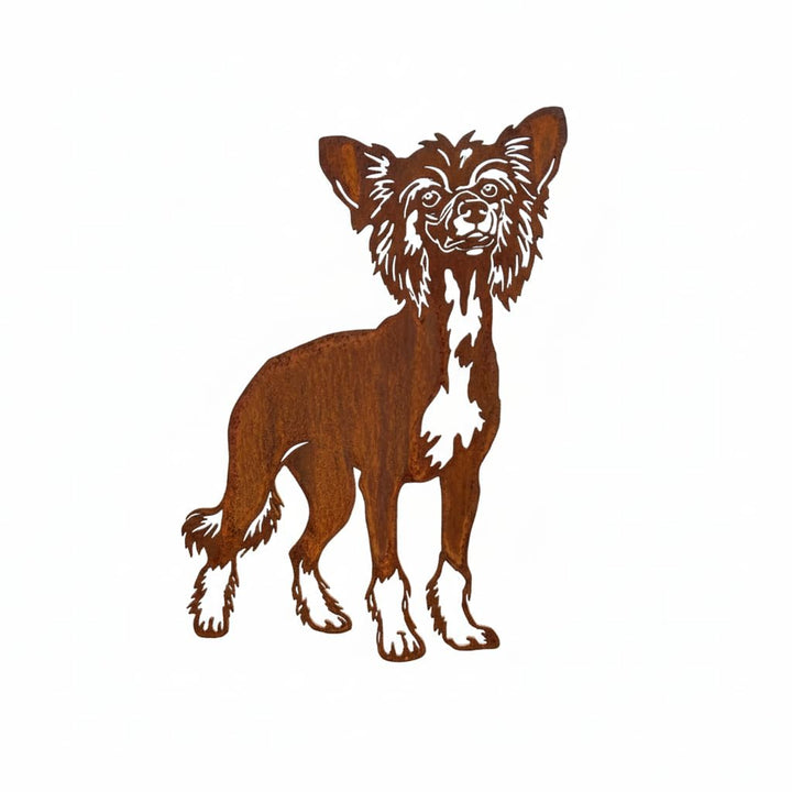 KPGA KAPAGA HOME & GARDEN Edelrost Gartenstecker Nackthund - Rost Deko Hund Rostfigur Gartendeko für