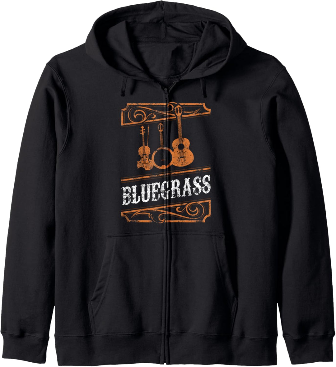 Bluegrass Musikgitarrenspieler und lustiges Banjo-Instrument Kapuzenjacke