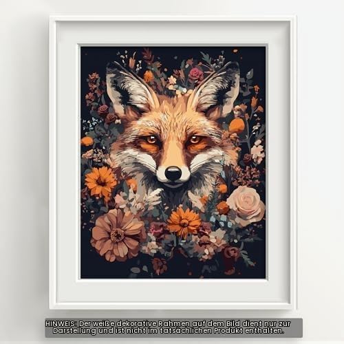 Bougimal Malen Nach Zahlen Erwachsene Tiere Mit Rahmen inklusive Pinsel und Acrylfarben - 40 x 50 cm