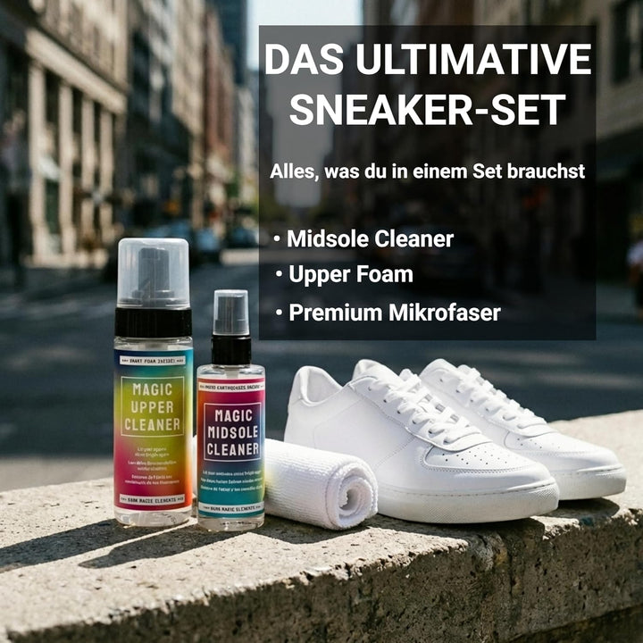 Bama Schuhputzset, Sneaker Reinigungsset, 1x Magic Midsole Cleaner 100ml + 1x Magic Upper Cleaner 15