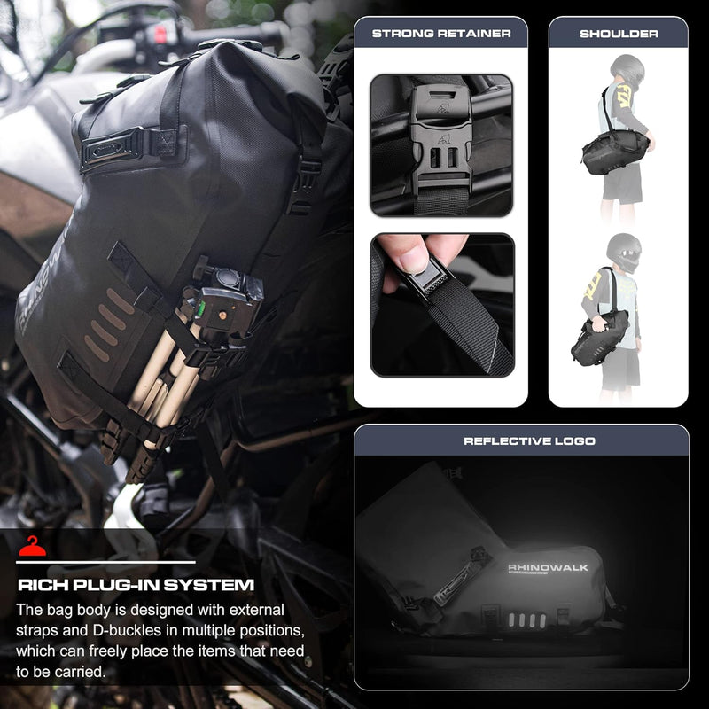 Rhinowalk Motorrad Satteltasche 18L (9L*2) Wasserdicht Motor Seitentasche Gepäcktasche Hecktasche Hi
