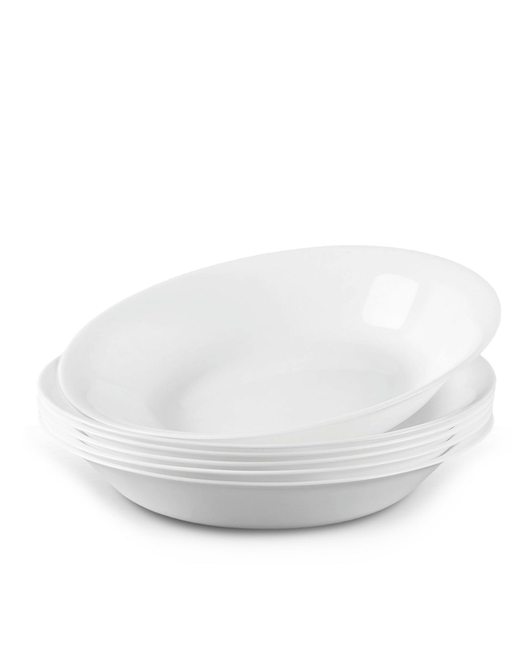 1 L Opalglas Nudelschalen-Set mit 6 Stück, Leichtgewichtige 24,13 cm Runde Grosse Flache Servierscha
