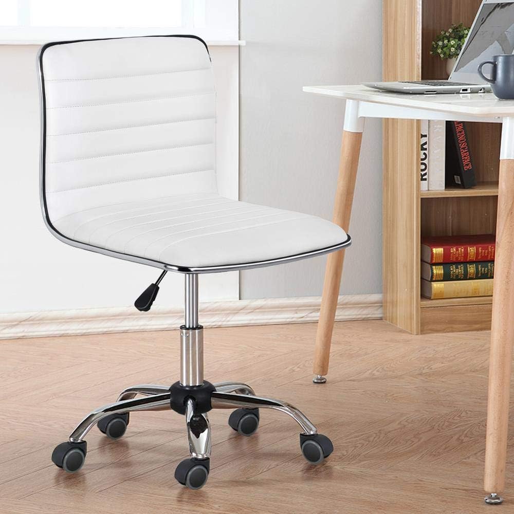 Yaheetech Bürostuhl, ergonomischer schreibtischstuhl, Drehstuhl ohne Armlehne, Chefsessel mit Laufro