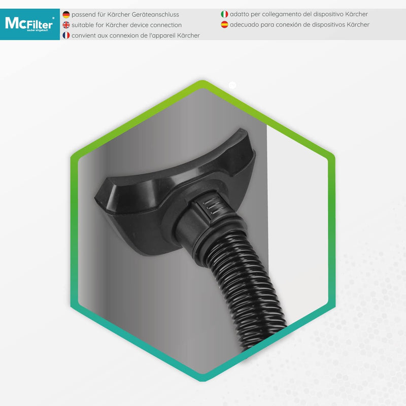 McFilter | 2-5m div. Längen Saugschlauch geeignet für Kärcher Staubsauger für alle Serien A WD WD1 W