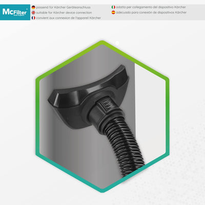 McFilter | 2-5m div. Längen, Saugschlauch für Kärcher Staubsauger für alle Serien von A WD WD1 WD2 W