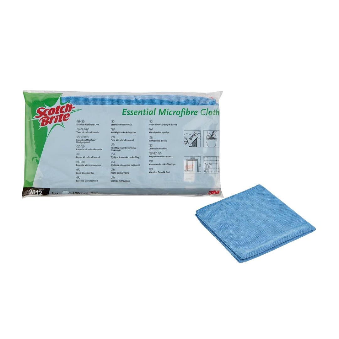 3M Scotch-Brite 421749 Scotch-Brite Mikrofasertuch, Essent Eco 2012, 360 mm x 360 mm, Blau (10 er-Pa