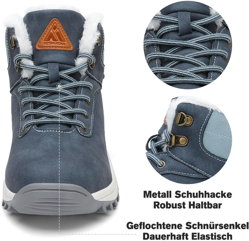 Mishansha Winterschuhe Warme Gefütterte Herren Damen Winterstiefel Wasserdicht Trekkingschuhe Wander