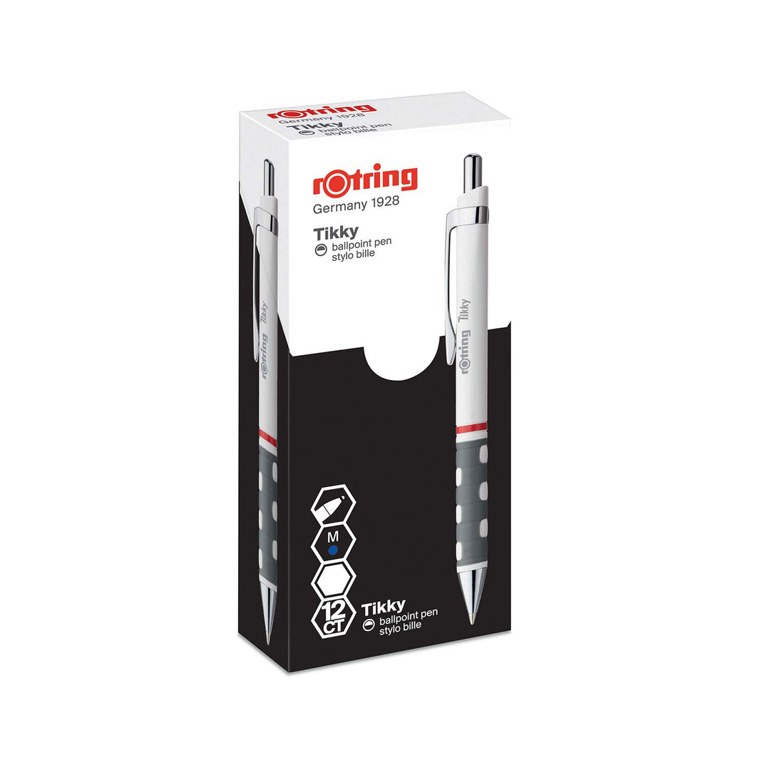 rOtring Tikky-Kugelschreiber | blaue Tinte | mittlere Spitze (1,0 mm) | weisserSchaft | federleicht