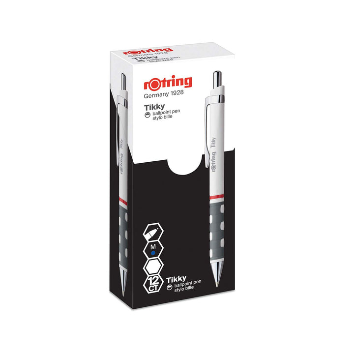 rOtring Tikky-Kugelschreiber | blaue Tinte | mittlere Spitze (1,0 mm) | weisserSchaft | federleicht