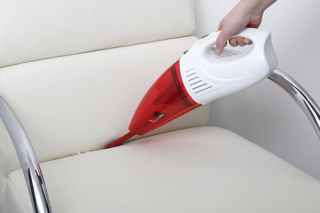 Bestron Kabelloser Handsauger, Für nasse und trockene Oberflächen, Kapazität: 450 ml , 25 Watt, Rot/