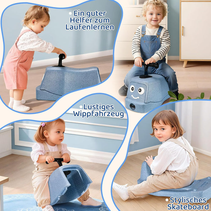 MAMIZO 5 in 1 Rutschauto ab 1 Jahr, Babyrutscher mit 360° Geräuschlose Räder, Babyroller bis 20kg, B