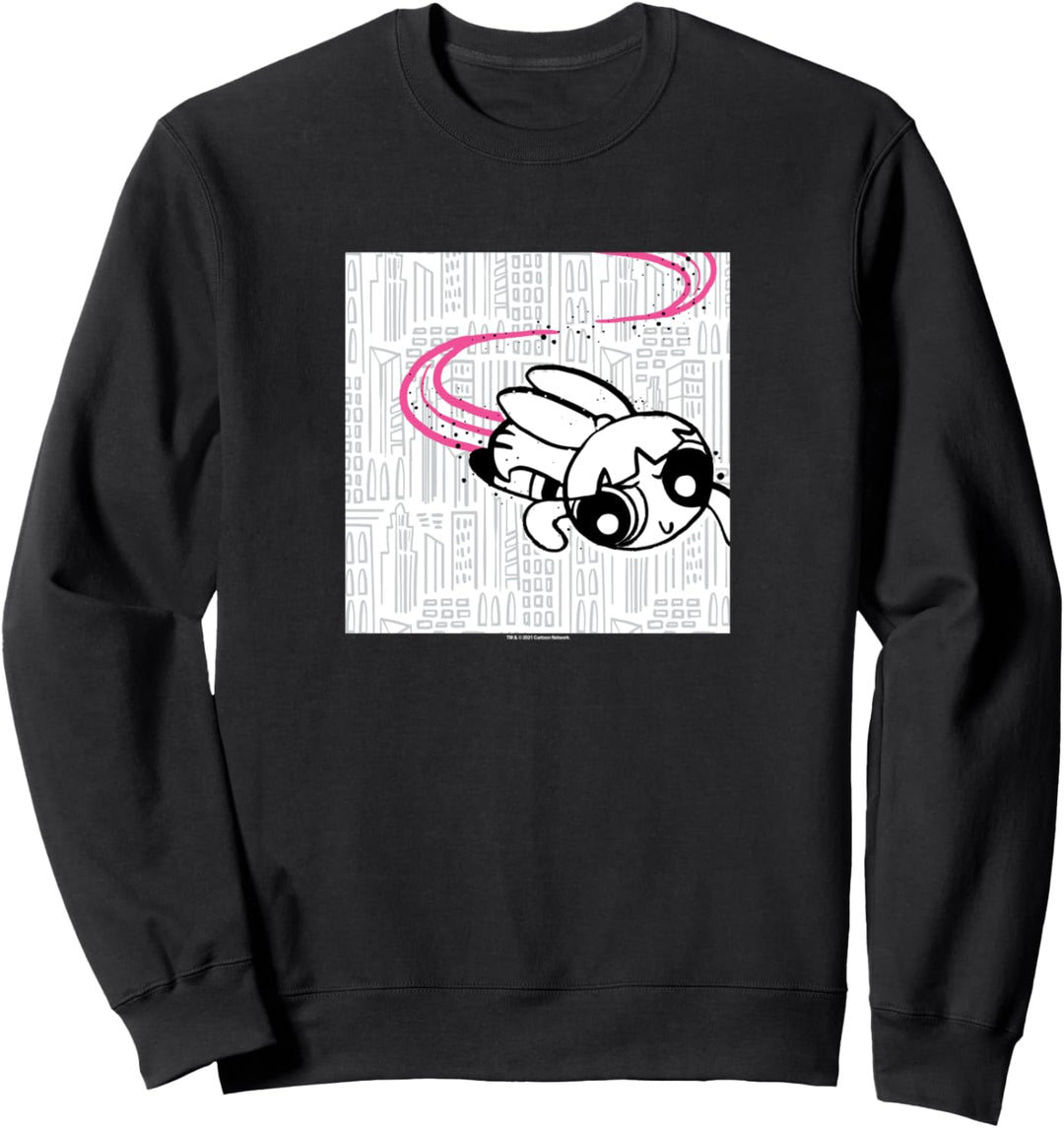 Powerpuff Girls Blosson Flying Over the City Sweatshirt