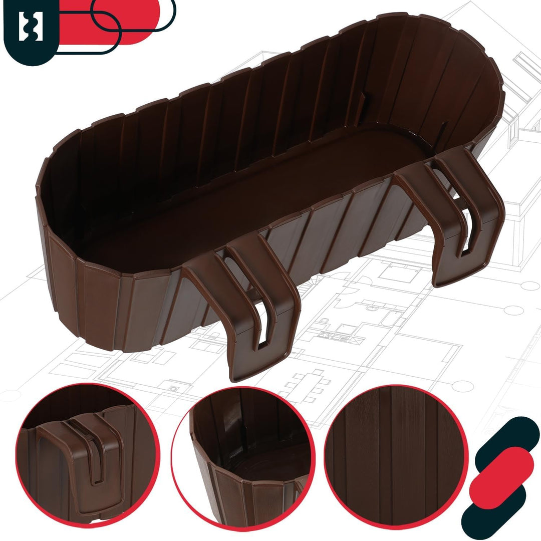 KOTARBAU® 2er Set Blumenkasten für Balkon - 40 x 15 x 15 cm - Blumenkasten für Balkongeländer - Balk