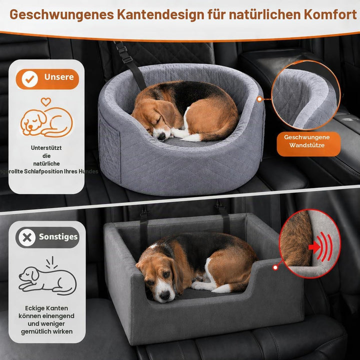 Hundeautositz für kleine Hunde – Schwarzer Booster Autositz mit 28D Memory Foam, Rutschfester Wasser