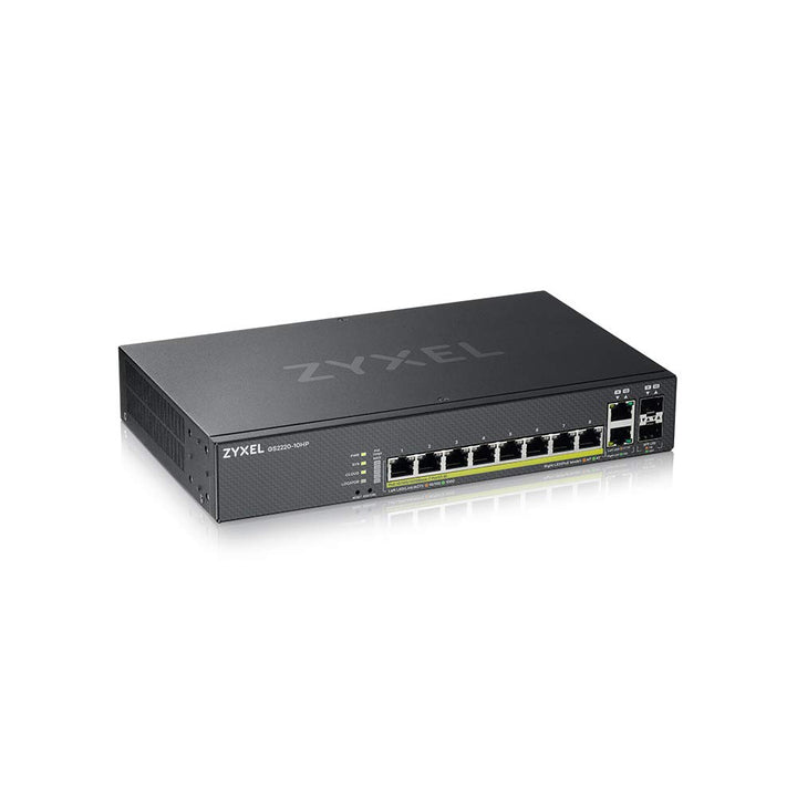 Zyxel Gigabit Ethernet Layer 2 Managed PoE+ Switch mit 8 Ports, einem Budget von 180 W, zwei Gigabit