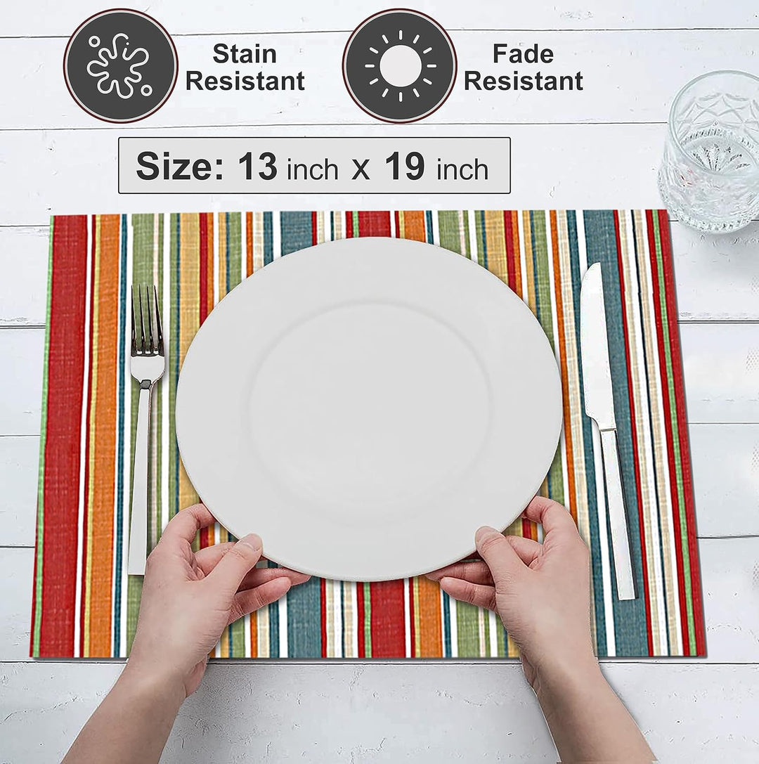 Ruvanti Tischsets 100% Baumwolle 13x19 Zoll, Esstisch Platzsets Set von 6, Moderne Tischsets für Ess