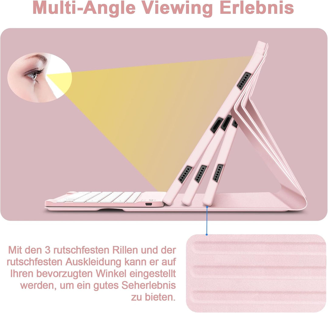 Bettdow für Samsung Galaxy Tab S10+/S10 Plus Tastatur Hülle, QWERTZ Layout Abnehmbarer Beleuchtete T
