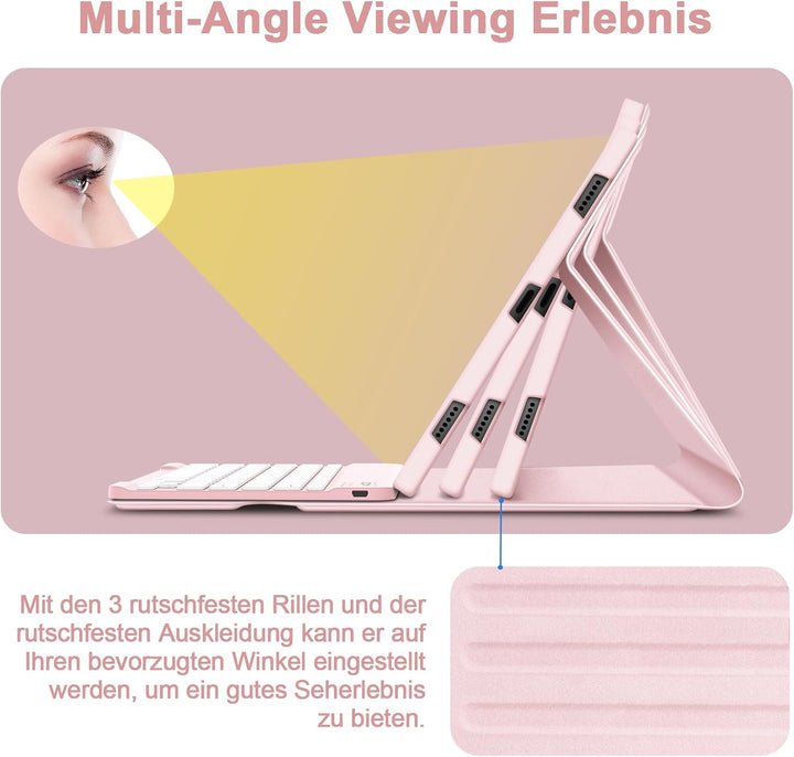 Bettdow für Samsung Galaxy Tab S10+/S10 Plus Tastatur Hülle, QWERTZ Layout Abnehmbarer Beleuchtete T