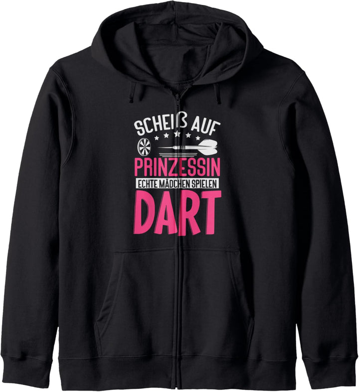 Dart Darten Dartspielerin Prinzessin Dartsport Dartpfeil Kapuzenjacke