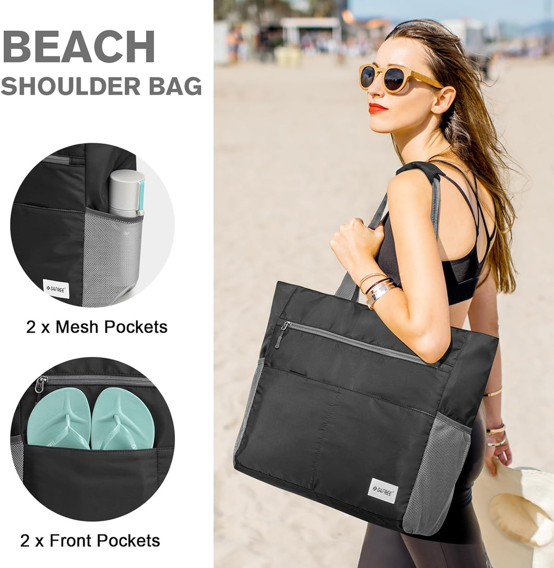 G4Free 35/50/80L Strandtasche XXL Familie & Badetasche Faltbar Gross/Wasserdicht/Leicht für Shopping