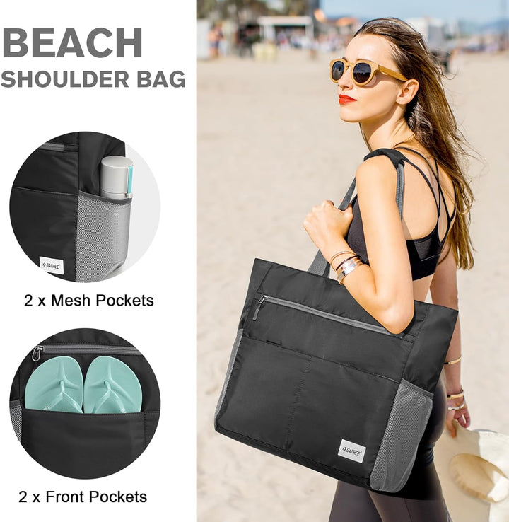 G4Free 35/50/80L Strandtasche XXL Familie & Badetasche Faltbar Gross/Wasserdicht/Leicht für Shopping