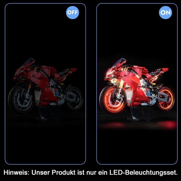 Licht Set Kompatibel mit Lego Ducati Panigale V4 S Motorrad, Nur Lichter Set - Kein Modell, Licht Be