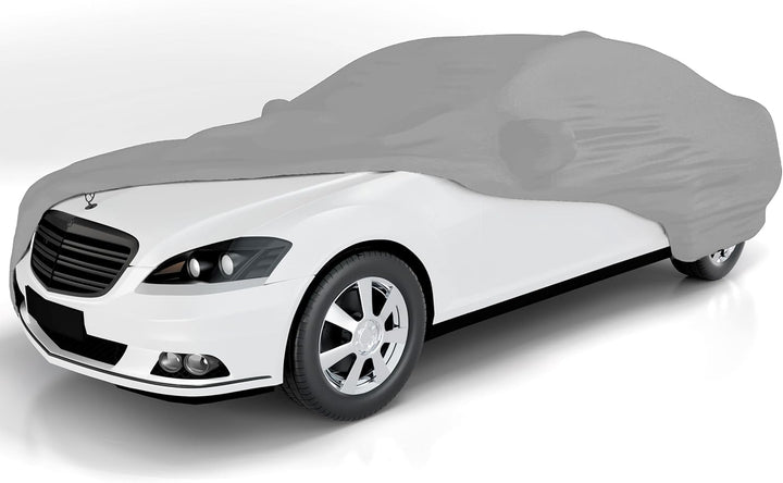 BUSHBOCK® Premium Autoabdeckung Indoor - Satin Schutzhülle Stoff - Abdeckplane Autoplane Autogarage