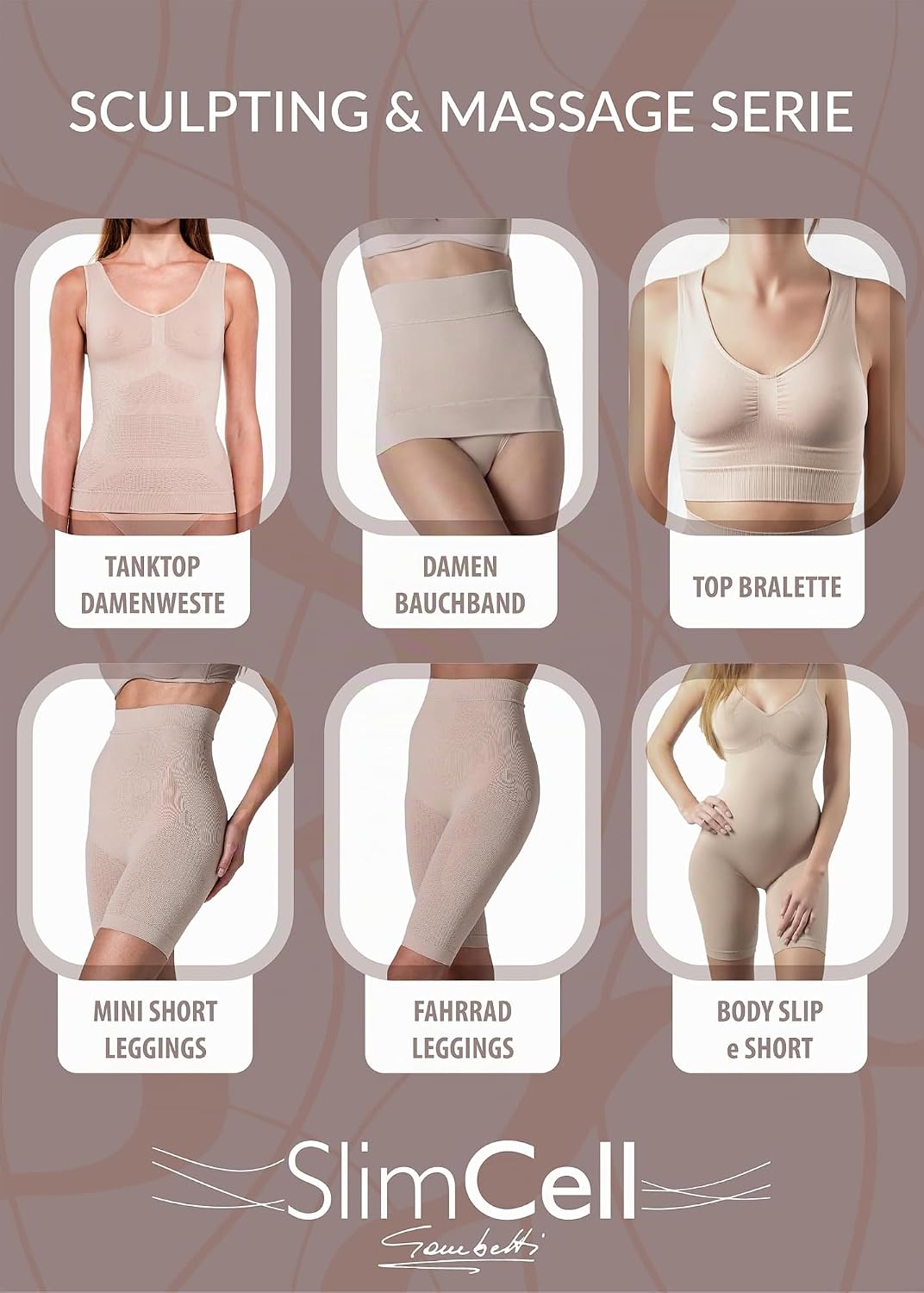 SLIMCELL Anti Cellulite Leggings Damen Draining - Shape Leggings Damen, Mikrofaser Shapewear Damen B