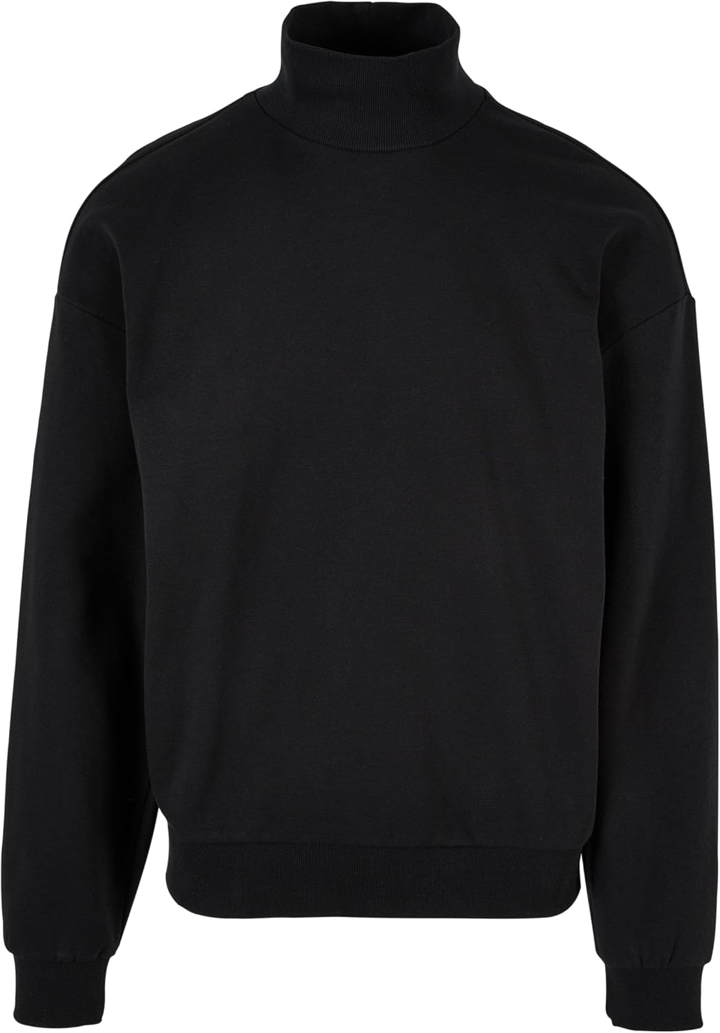 Urban Classics Herren High Rib Neck Crew Sweatshirt S Schwarz, S Schwarz