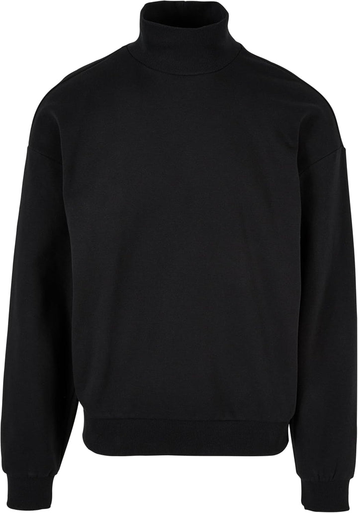 Urban Classics Herren High Rib Neck Crew Sweatshirt S Schwarz, S Schwarz