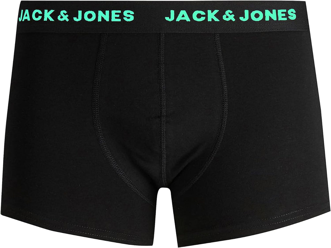 JACK &amp; JONES Male Boxershorts 7er-Pack Boxershorts S 7x Schwarz (Logoprint: 3x Weiss, 2x Orange, 2x