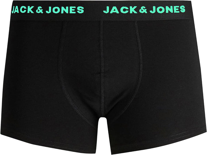 JACK &amp; JONES Male Boxershorts 7er-Pack Boxershorts S 7x Schwarz (Logoprint: 3x Weiss, 2x Orange, 2x