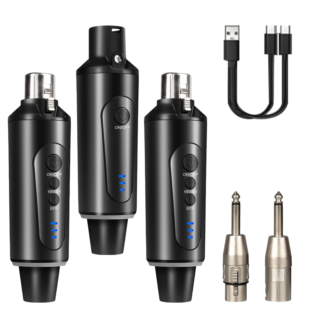 Depusheng S5 kabelloser Gitarren sender Empfänger mit 2 kabellosen XLR Sendern und 1 Empfänger, Mit