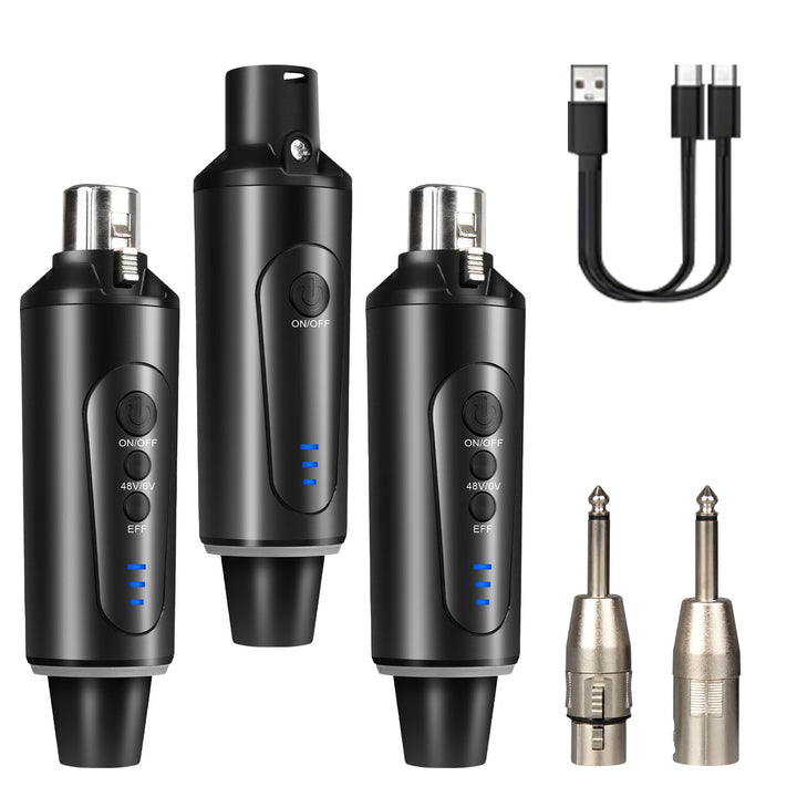Depusheng S5 kabelloser Gitarren sender Empfänger mit 2 kabellosen XLR Sendern und 1 Empfänger, Mit