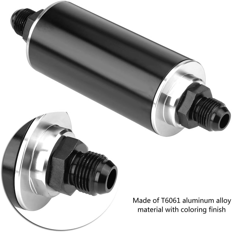 KSTE Universal-100 Micron AN6 Aluminium High Flow Kraftstoff Inline Benzin Filter for Auto-LKW-Schwa