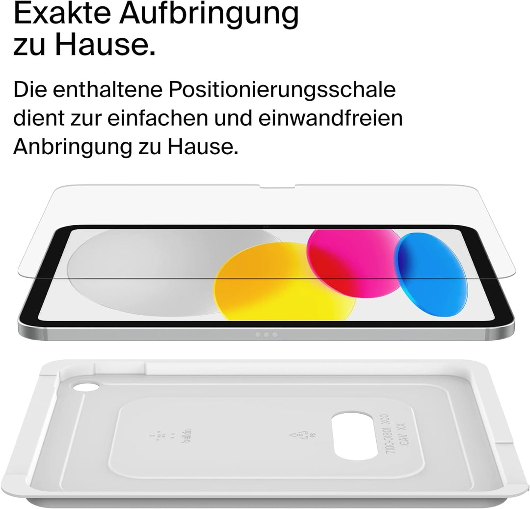 Belkin ScreenForce™ TemperedGlass Displayschutz für das Pad der. 10. Gen., kompatibel mit Apple Penc