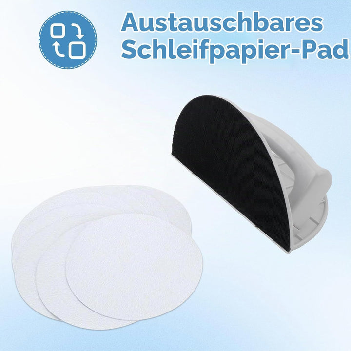 Eckschleifer, Selbstklebendes Halbrundes Winkelschleifpapierwerkzeug mit 10 Schleifpapier 180 Körnun