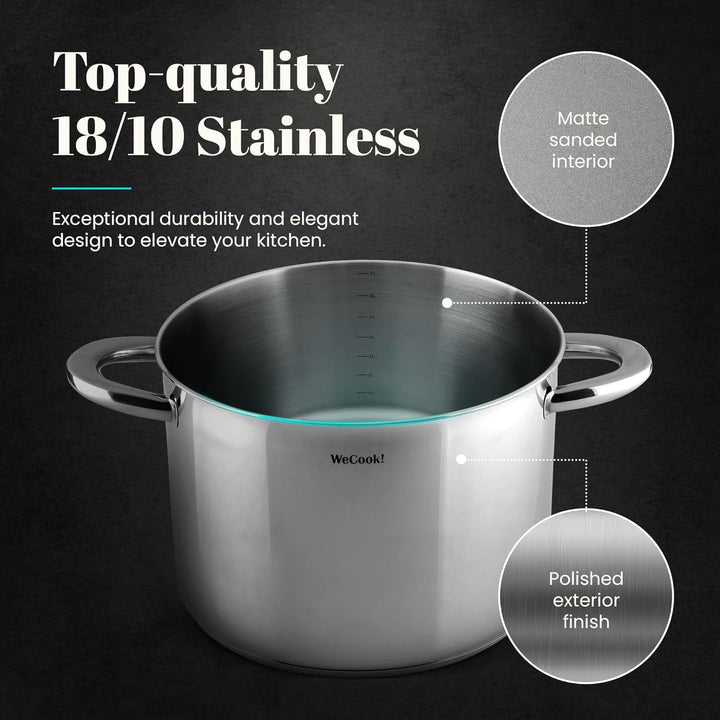 STAINLESS STEEL POT WITH LID 26 cm. 9.9 L, 9.9 L
