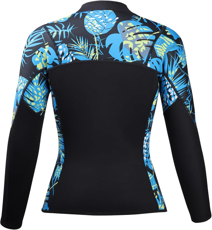 Owntop Neoprenanzug Jacke für Herren/Damen - 2mm Neoprenanzug Top Langarm, Frontreissverschluss für