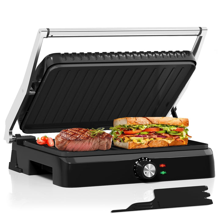 HOMELUX Kontaktgrill 2200W Panini Grill Sandwichmaker für Sandwiches, Steakmit 34x23cm Antihaftplatt