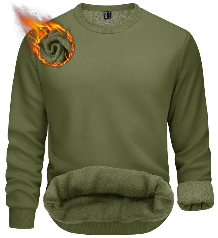 TACVASEN Fleecepullover Herren Sweatshirt Gefüttert Winter Warme Sport Langarmshirt Rundhals Outdoor